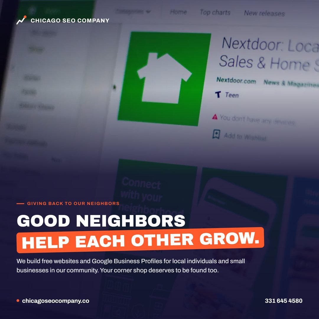 Giving back to our neighbors. Good neighbors help each other grow. Chicago SEO Company