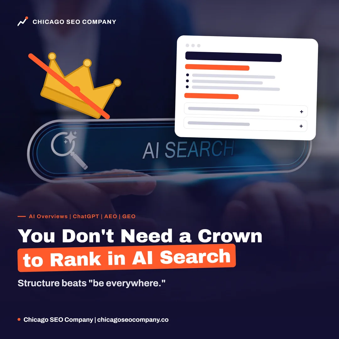 You Don't Need a Crown to Rank in AI Search. Structure beats be everywhere. Chicago SEO Company
