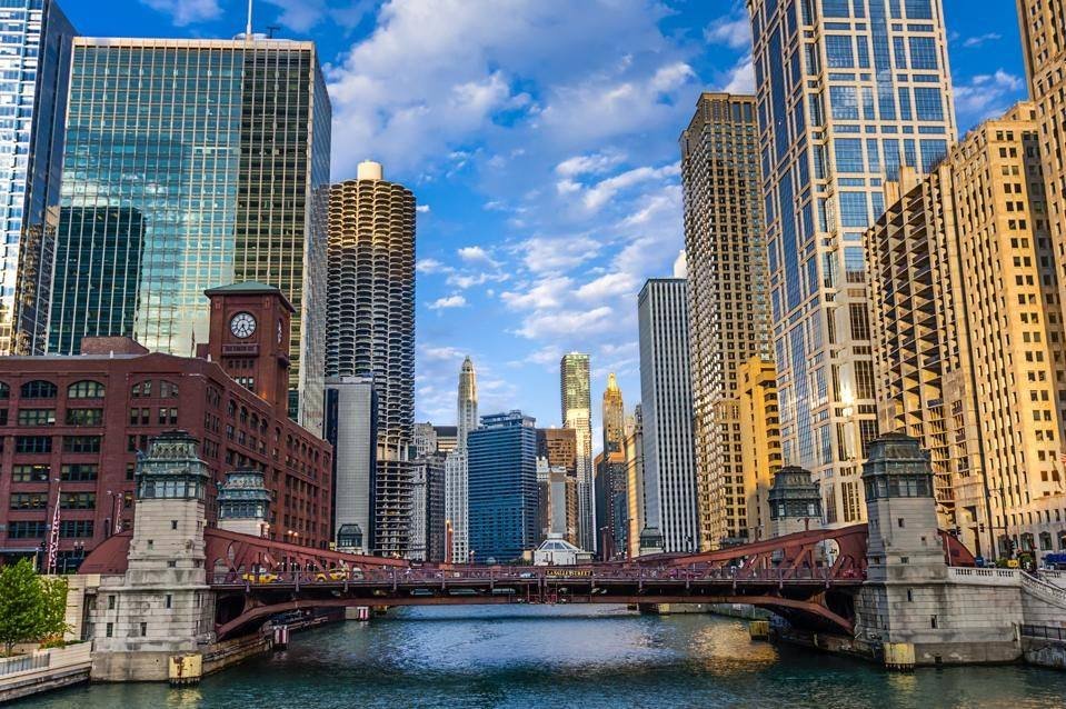 Navy Pier and the Centennial Wheel on the Chicago lakefront